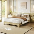 thumbnail image 1 of Homhougo Full Platform Bed Frame, Solid Wood & Metal Slat Support, 10.24" Underbed Storage, Box Spring Free, Easy Assembly, Golden Sandalwood, 1 of 9