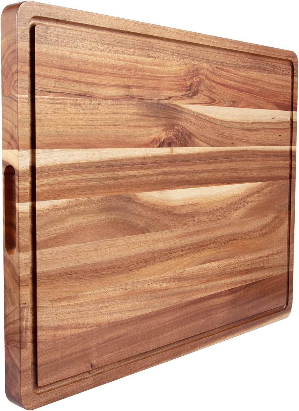 Homhougo Large Acacia Wood Cutting Boards for Kitchen, 24 x 18 Inch Extra Large Wooden Cutting Board with Juice Groove, Reversible Butcher Block Cutting Board for Meat and Veggies