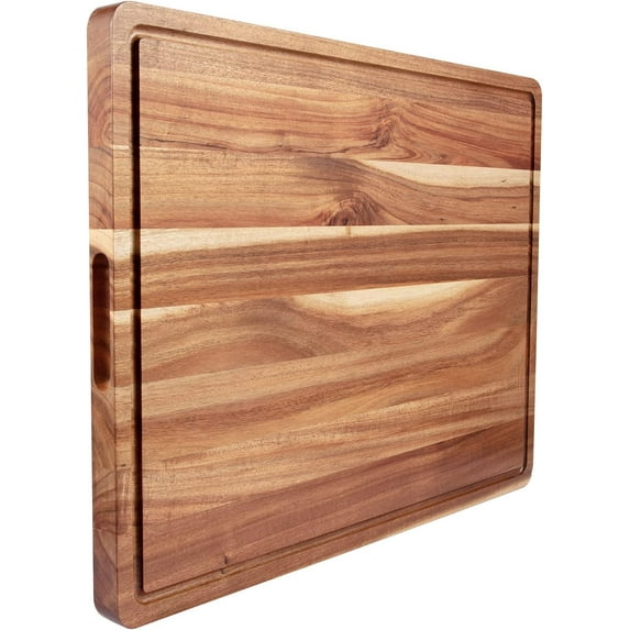 Homhougo Large Acacia Wood Cutting Boards for Kitchen, 24 x 18 Inch Extra Large Wooden Cutting Board with Juice Groove, Reversible Butcher Block Cutting Board for Meat and Veggies