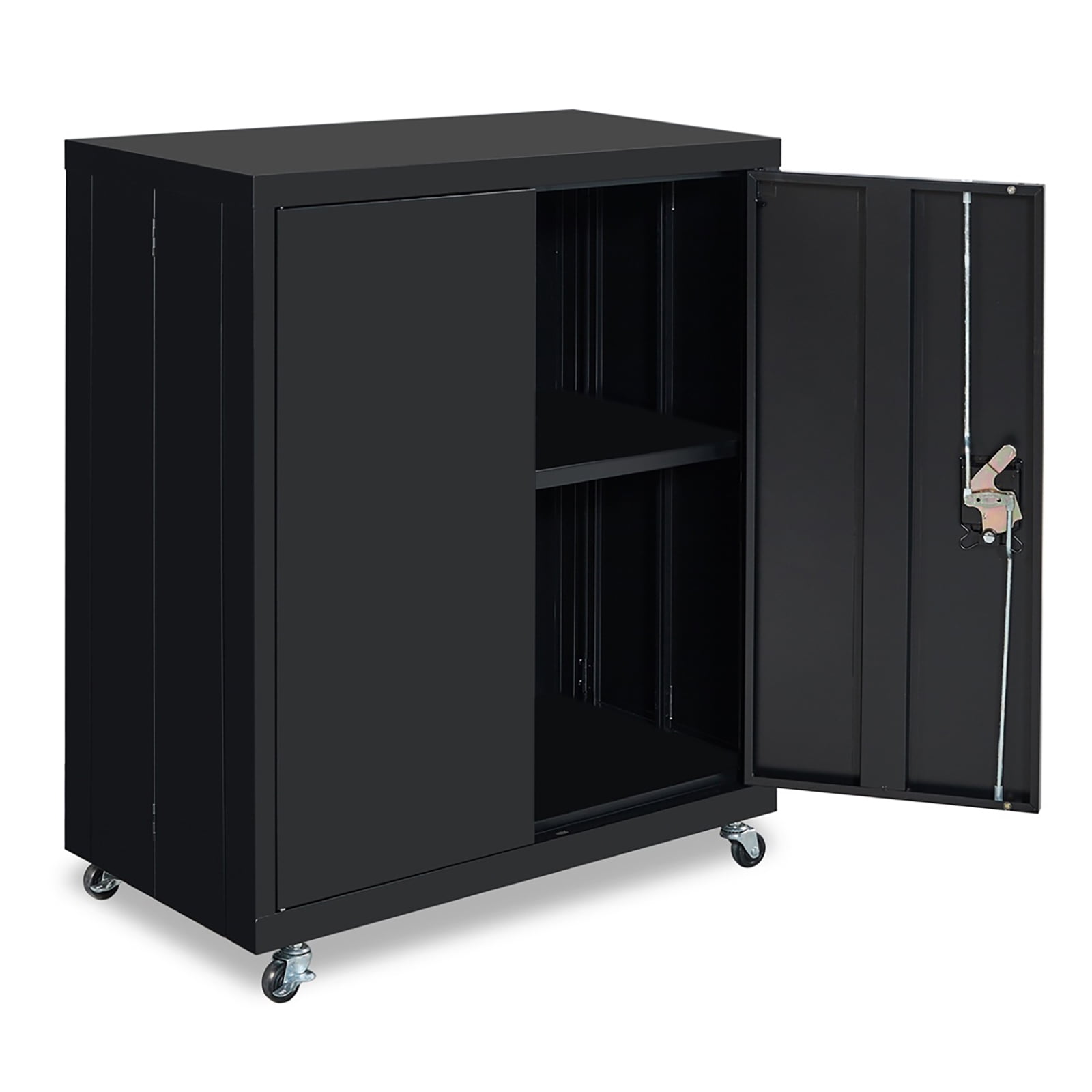 Homhougo Metal Storage with Wheels,Locking Steel Storage