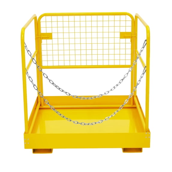 Homhougo—Safety Cage,36 "Foldable Forklift Work Platform That Can Withstand 1200 Lbs Is Suitable For 1 Or 2 Person Forklift Human Basket For Light Change, Painting, Roof Repair,Tree Service