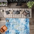 thumbnail image 1 of Homhougo—Towallmark 5'x7' Area Rugs for Living Room Modern Abstract Area Rugs Machine Washable Rugs Distressed Rugs Bedroom Dining Room Kitchen Carpet Navy Blue, 1 of 8
