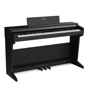 Homhougo Upright 88 Key Weighted Digital Piano, Full-Size Semi-Weighted Upright Flip Electric Keyboard Piano with 3 Pedal and Multi-Functional Keyboard for Beginner