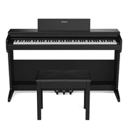 Homhougo Upright Digital Piano, 88 Key Weighted Piano with Bench, Full-Size Semi-Weighted Upright Flip Electric Keyboard Piano with 3 Pedal and Multi-Functional Keyboard for Beginner