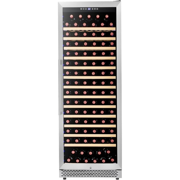 Homhougo Wine refrigerator,Holds 154 Bottles,Beverage and Wine Cooler,Freestanding Compressor Wine Cooler Refrigerator,Large Freestanding Wine Cellar,for Red White Wine, Champagne, Beer