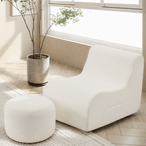 Homhum Large Bean Bag Chair, Compressed Bean Bag Sofa, Ergonomic Comfy Chair for Adults&Kids, White