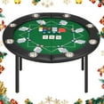 thumbnail image 1 of Homhum Round Folding Poker Table for 8 Players, Texas Holdem Game Table Foldable, Green, 1 of 8