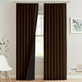 thumbnail image 1 of Homi Drapes 100% Blackout Curtain Triple Pinch Pleat Thermal Insulated Room Darkening Spill Proof Machine Washable Window Treatment Hevy Weighted Memory Shaped Panels (1 Panel, 42x84, Cocoa Brown), 1 of 8