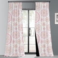 thumbnail image 1 of Homi Drapes 100% Blackout Curtain Triple Pinch Pleat Thermal Insulated Room Darkening Spill Proof Machine Washable Window Treatment Panels (1 Panel, 52x84, Mandala), 1 of 8