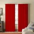 thumbnail image 1 of Homi Drapes Double Pinch Pleated Blackout Curtains Thermal Insulated Room Darkening Drapes for Bedroom/Livingroom Along with 2 Panels,Tiebacks,Hooks (Red, 36"x120"), 1 of 5