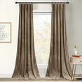 thumbnail image 1 of Homi Drapes Double Pinch Pleated Velvet Curtains Thermal Insulated Room Darkening Drapes for Bedroom/Livingroom Along with 1 Panels,Tiebacks,Hooks (Taupe, 52"x84"), 1 of 6