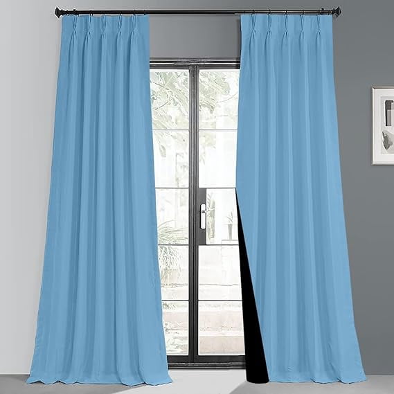 Homi Drapes Pinch Pleated Curtains with Tiebacks & Hooks Memory Shaped ...