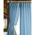 thumbnail image 1 of Homi Drapes Triple Pinch Pleated Blackout Curtains Thermal Insulated Room Darkening Drapes for Bedroom/Livingroom Along with 2 Panels,Tiebacks,Hooks (Aqua Blue, 40"x95"), 1 of 7