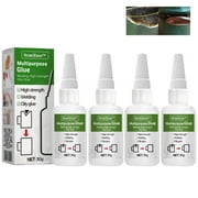 HomiEase High Strength Welding Grade Super Glue Transparent Quick Drying Multi-Purpose for Metal Plastic Wood（4pc）