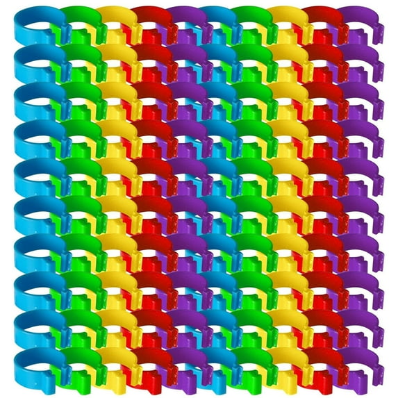 HomiTools 100 Pieces Chicken Leg Rings Chicken Identification Leg Poultry Leg Clip On Leg Rings for Chicken Poultry Tags Chicken Identification Blue