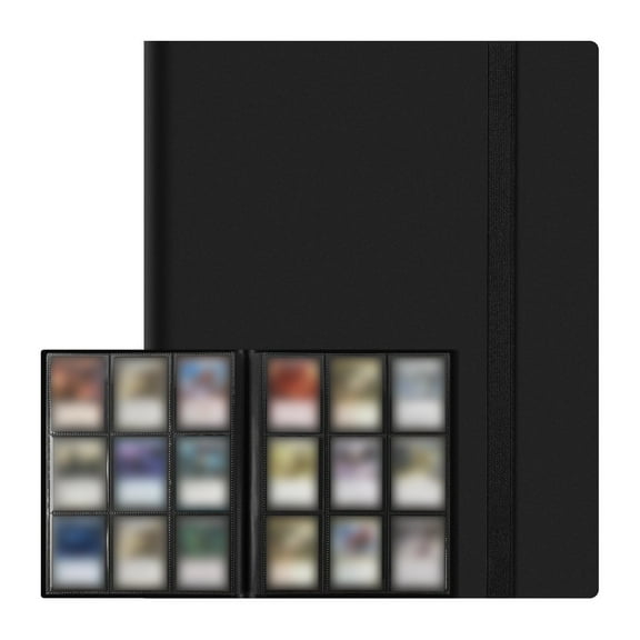 HomiTools 9 Pockets Card for Trading Cards Baseball Card With 360 Side Loading Pockets Sports Card Book Card Folder Card Album Card Holder Fit Trading Card Album; Baseball Card Organizer Black