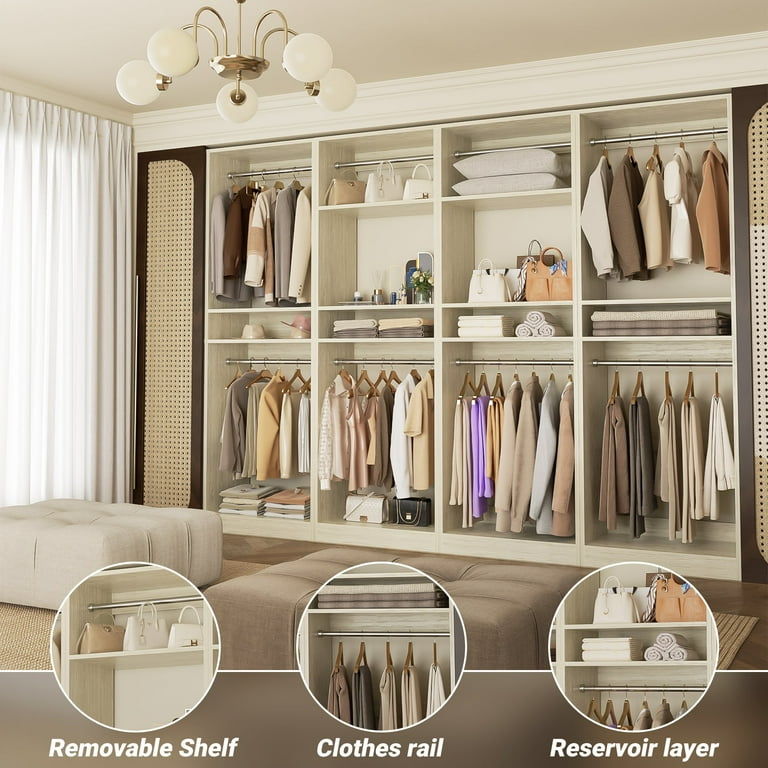ヒトミ様 ブルゾン Sオフ白 Homieasy 100 Inch Closet System, Freestanding Closet Organizer