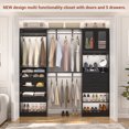 thumbnail image 1 of Homieasy 120'' Closet System with 2 Sets, 10FT Walk in Closet Organizer with 5 Drawers & 3 Hanging Rods, Reversible Wardrobe Closet with Shoe Racks & Storage Cabinet, for Bedroom, Closet, Black, 1 of 8