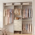 thumbnail image 1 of Homieasy 14.8'' - 48'' W Closet System with Drawers and Hanging Rods(Cut to Fit), White Oak, 1 of 7