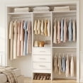 thumbnail image 1 of Homieasy 14.8'' - 48'' W Closet System with Drawers and Hanging Rods(Cut to Fit), White, 1 of 7