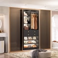 thumbnail image 1 of Homieasy 28-Inch Closet Organizer Tower – Free Standing Wardrobe Storage Unit with Drawers and Shelves, Closets System for Small Spaces,Black, 1 of 10
