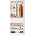 thumbnail image 1 of Homieasy 28-Inch Closet Organizer Tower – Free Standing Wardrobe Storage Unit with Drawers and Shelves, Closets System for Small Spaces,White, 1 of 10