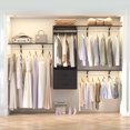 thumbnail image 1 of Homieasy 20" - 96" Wall Mounted Wardrobe with Drawers, 8FT Wardrobe Organizer with 3 Shelf Tower and Hanging Rods, Wardrobe Armoire for Bedroom/Closet, Black, 1 of 9