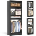 thumbnail image 1 of Homieasy 25” Closet System, Freestanding Closet Organizer Wardrobe with Hanging Rods and Shelves, Adjustable Clothes Garment Rack, Sturdy Walk in Closet Tower, Black, 1 of 8