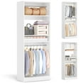 thumbnail image 1 of Homieasy 25” Closet System, Freestanding Closet Organizer Wardrobe with Hanging Rods and Shelves, Adjustable Clothes Garment Rack, Sturdy Walk in Closet Tower, White, 1 of 8