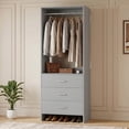 thumbnail image 1 of Homieasy 24'' W Closet System with Wooden Drawers, Gray, 1 of 8