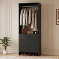 thumbnail image 1 of Homieasy 24'' W Closet System with Wooden Drawers,  Black, 1 of 7