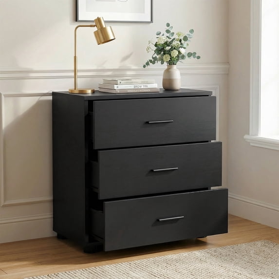 Homieasy 3-Drawer Wood Closet Organizer System - Multi-Functional Storage for Bedroom, Nightstand or End Table