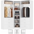 thumbnail image 1 of Homieasy 3-Piece Closet Organizer System with 6 Drawers & 10 Shelves, 1500LBS Heavy Duty L-Shaped/I-Shaped Walk-In Closet Storage for Bedroom, Entryway & More,White, 1 of 7