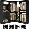 thumbnail image 1 of Homieasy 31-81" Expendable Closet System, Heavy Duty L-Shaped Closet Organizers with 3 Drawers, 4 Hanging Rods, Mirror, and Corner Tower for Closet, Bedroom, Apartment, 1 of 7