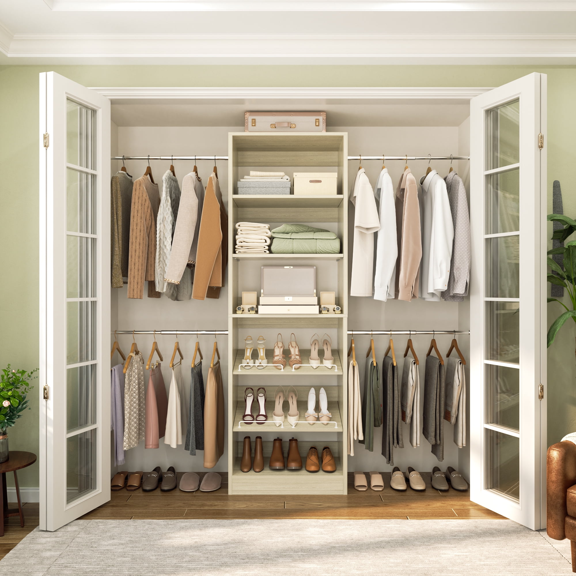 Homieasy 4-8 ft Freestanding Closet Organizer System with Adjustable ...