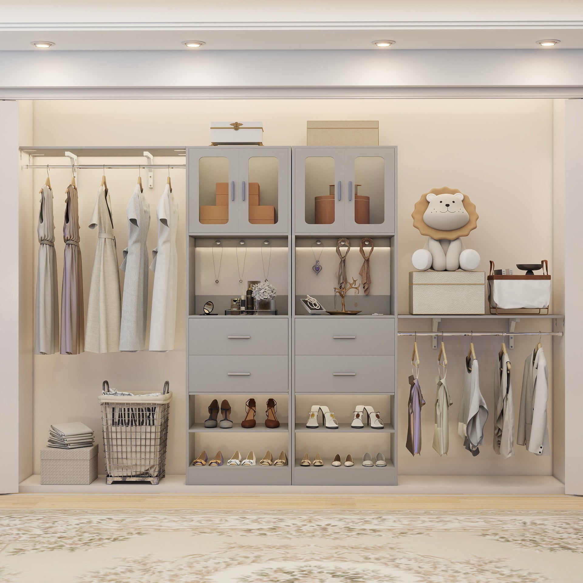 Homieasy 41-120 Inch Adjustable Wardrobe Closet System, Heavy Duty ...