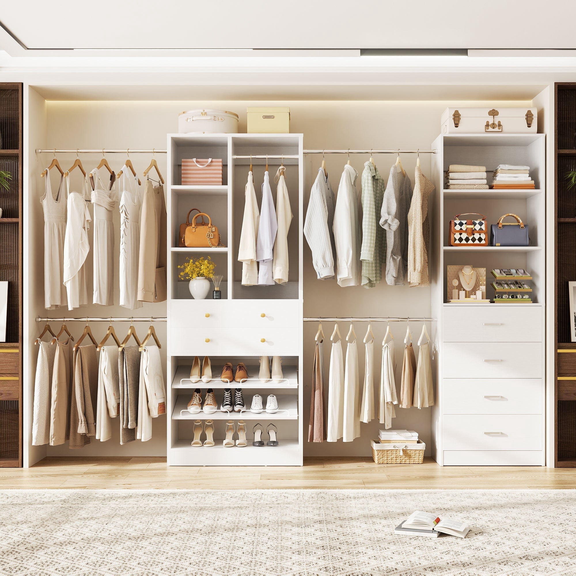 Homieasy 49-127 inch Adjustable Closet Organizer System with 6
