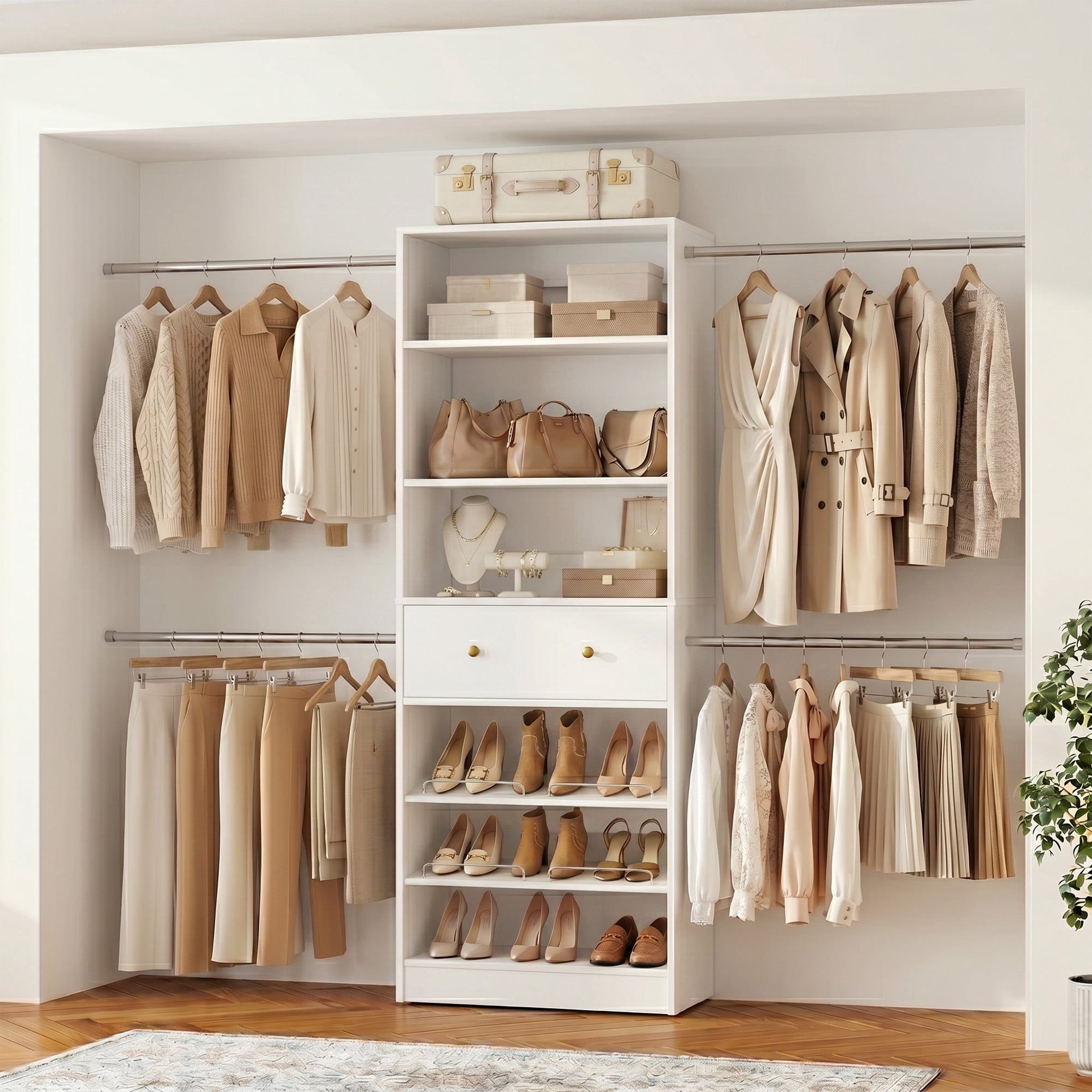 ClosetMaid 1640 Steel Closet Organizer Kit, White, Vinyl-Coated