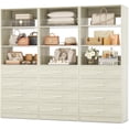 thumbnail image 1 of Homieasy 5.3FT Wood Closet Organizer System with 12 Wood Drawers and 10 Shelves, Modular Walk-in Closets Storage Unit for Walk-in Closet, Bedroom, White Oak(3 Packs), 1 of 7