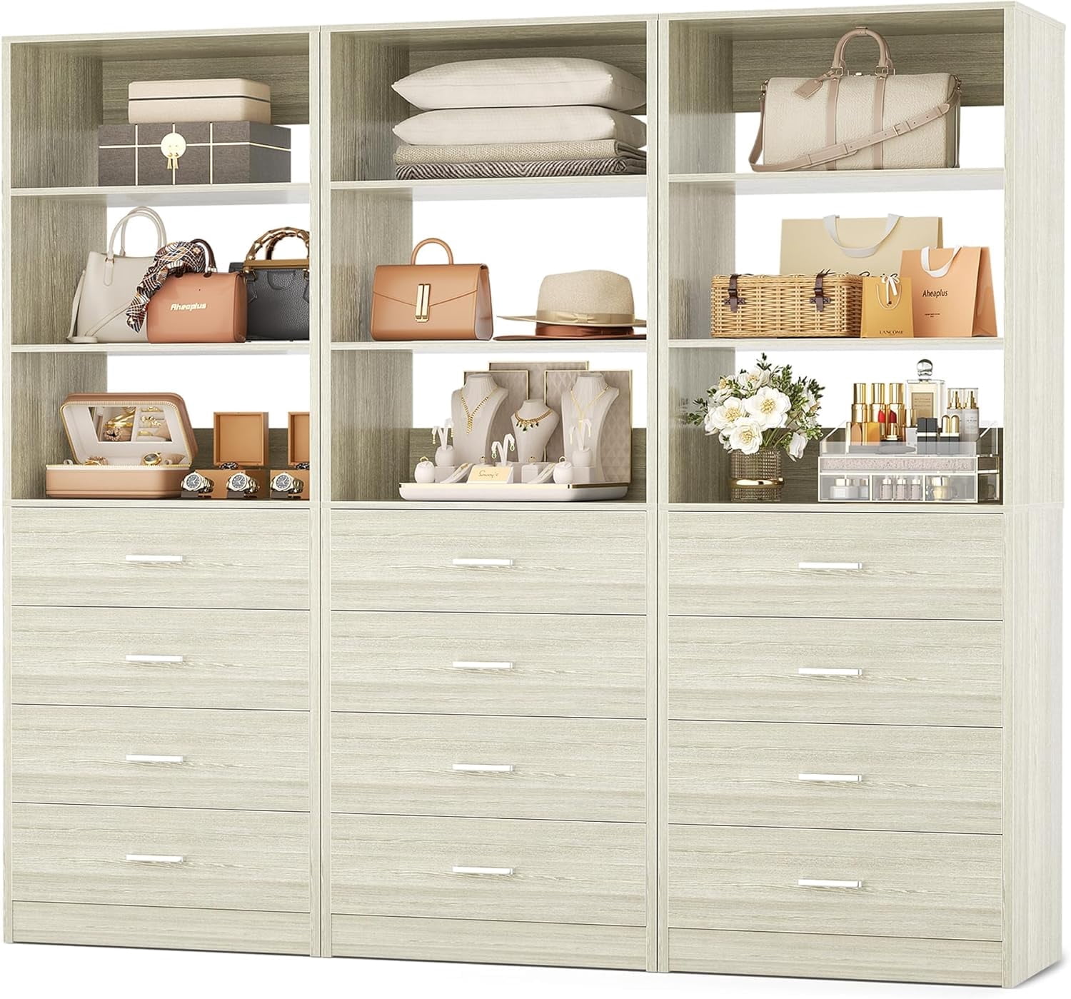 Photo inspiration: Picture Idea: Homieasy 5 3Ft Wood Closet Organizer System With 12 Wood