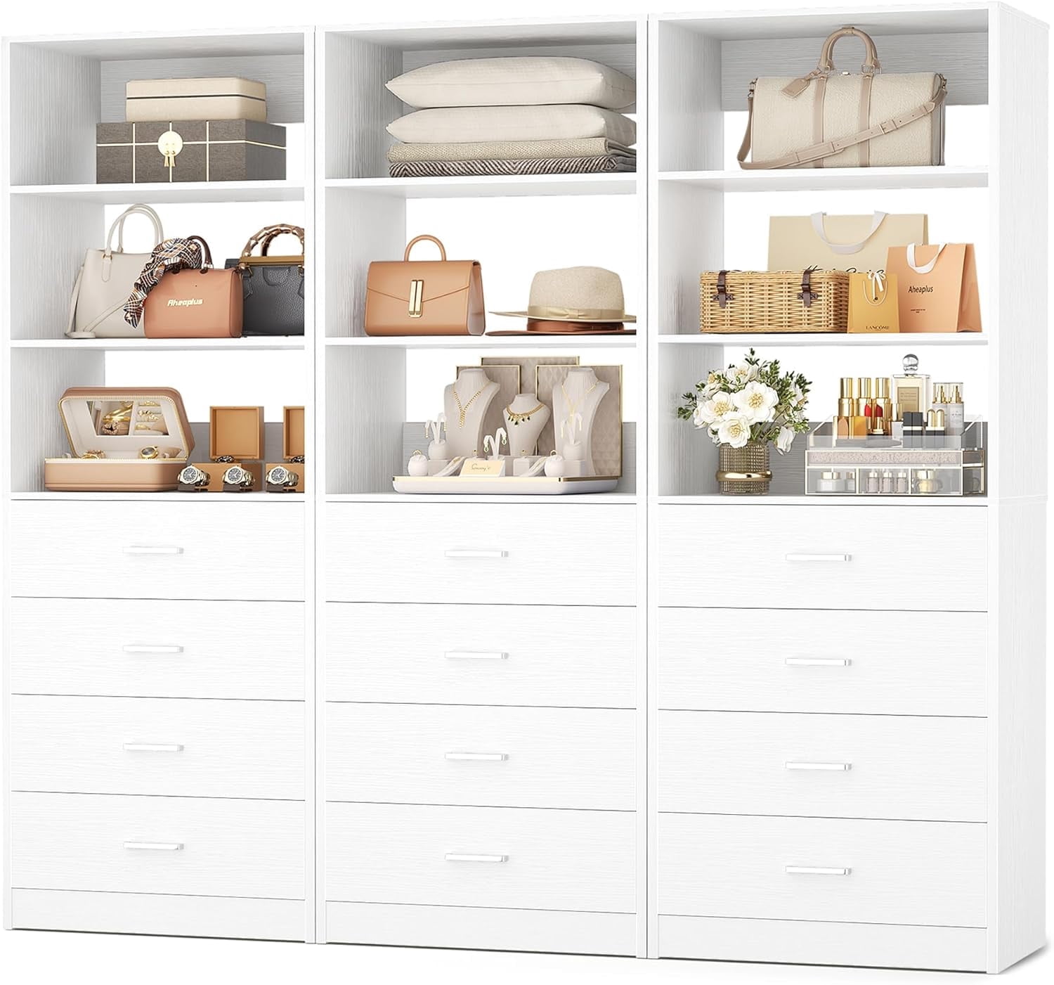 Curated visual reference: Fresh Look at Homieasy 5 3Ft Wood Closet Organizer System With 12 Wood