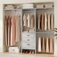 thumbnail image 1 of Homieasy 19'' - 59" W Closet System with Drawers and Hanging Rods(cut To Fit), Grey, 1 of 7