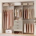 thumbnail image 1 of Homieasy 19'' - 59" W Closet System with Drawers and Hanging Rods(cut To Fit),  White Oak, 1 of 7