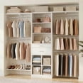 thumbnail image 1 of Homieasy 19'' - 60'' W Closet System with Wooden Drawers and Hanging Rods(Cut to Fit), White, 1 of 7