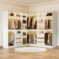 thumbnail image 1 of Homieasy 6-9 FT Closet System with Corner, Walk in Closet System with 6 Drawers, 6 Hanging Rods, and Open Storage Shelves, L-Shaped Heavy Duty Wardrobe Closet for Bedroom/Closet/Apartment, White, 1 of 8