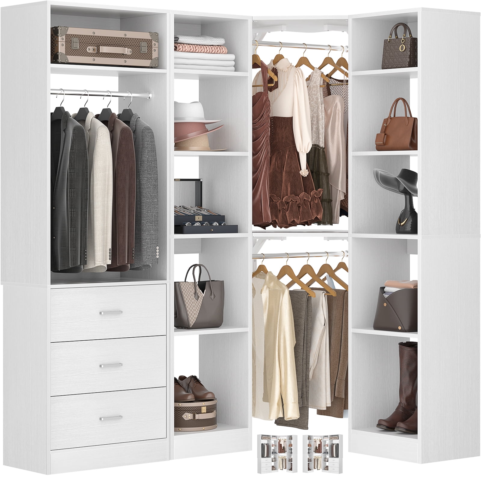 Homieasy, Corner Closet System, 63.2