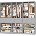 thumbnail image 1 of Homieasy 7 FT (84") Free Standing Closet Organizer System - Heavy Duty Wardrobe Tower with Drawers & Shelves for Small Walk-in Closets, 1800+ LBS Max Load Capacity,Gray, 1 of 7