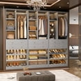 thumbnail image 1 of Homieasy 7 FT (84") Free Standing Closet Organizer System - Heavy Duty Wardrobe Tower with Drawers & Shelves for Small Walk-in Closets, 1800+ LBS Max Load Capacity,Gray, 1 of 7