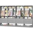 thumbnail image 1 of Homieasy 8FT (96-inch) Closet Organizer System with 8 Wood Drawers, 20+ Shelves & 2 Hanging Rods – Modular Walk-In Closet Storage Unit, 4-Pack,Gray, 1 of 6