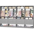 thumbnail image 1 of Aheaplus 8FT (96-inch) Closet Organizer System with 8 Wood Drawers, 20+ Shelves & 2 Hanging Rods – Modular Walk-In Closet Storage Unit, 4-Pack,Gray, 1 of 6